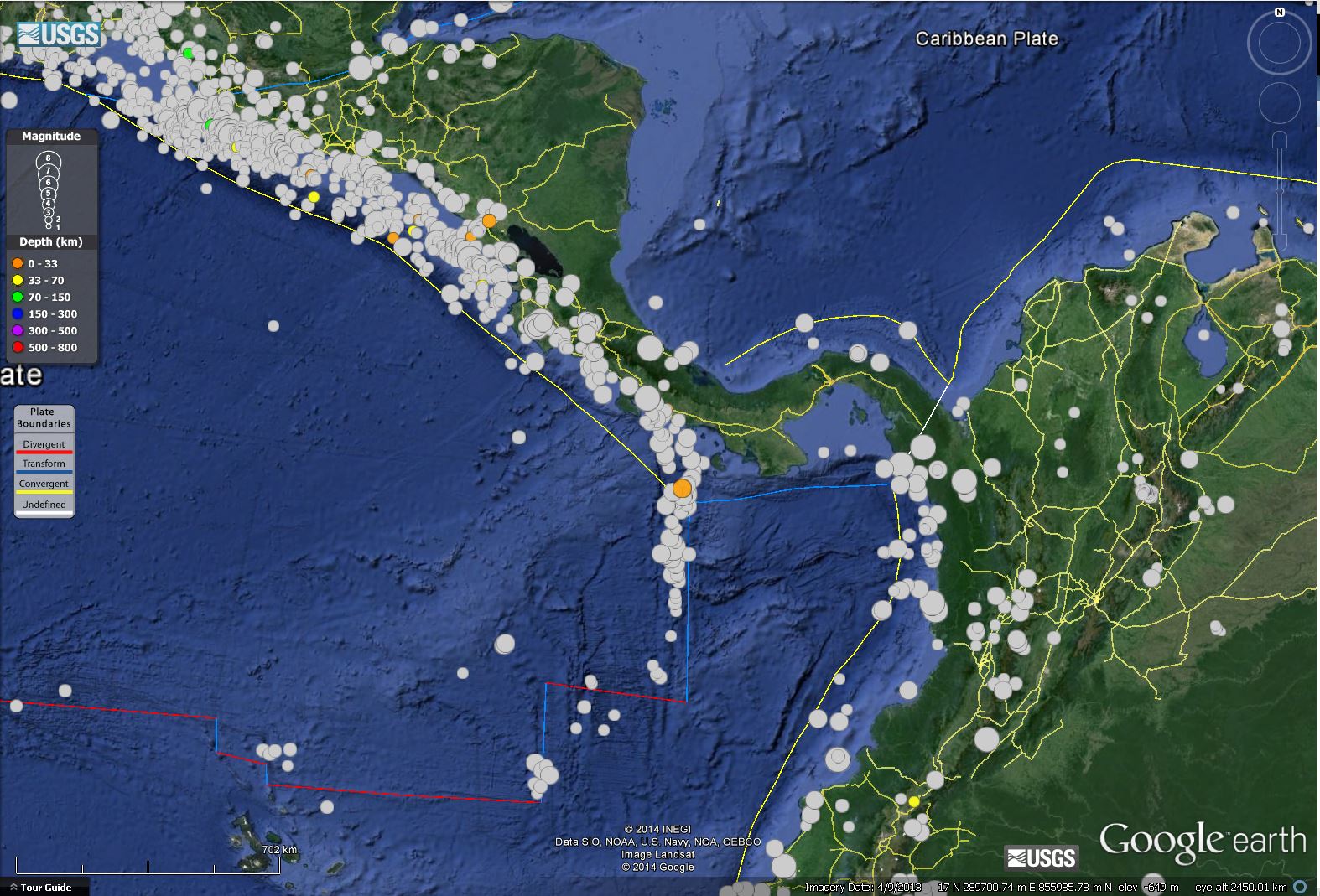 Earthquake offshore Panama Jay Patton online