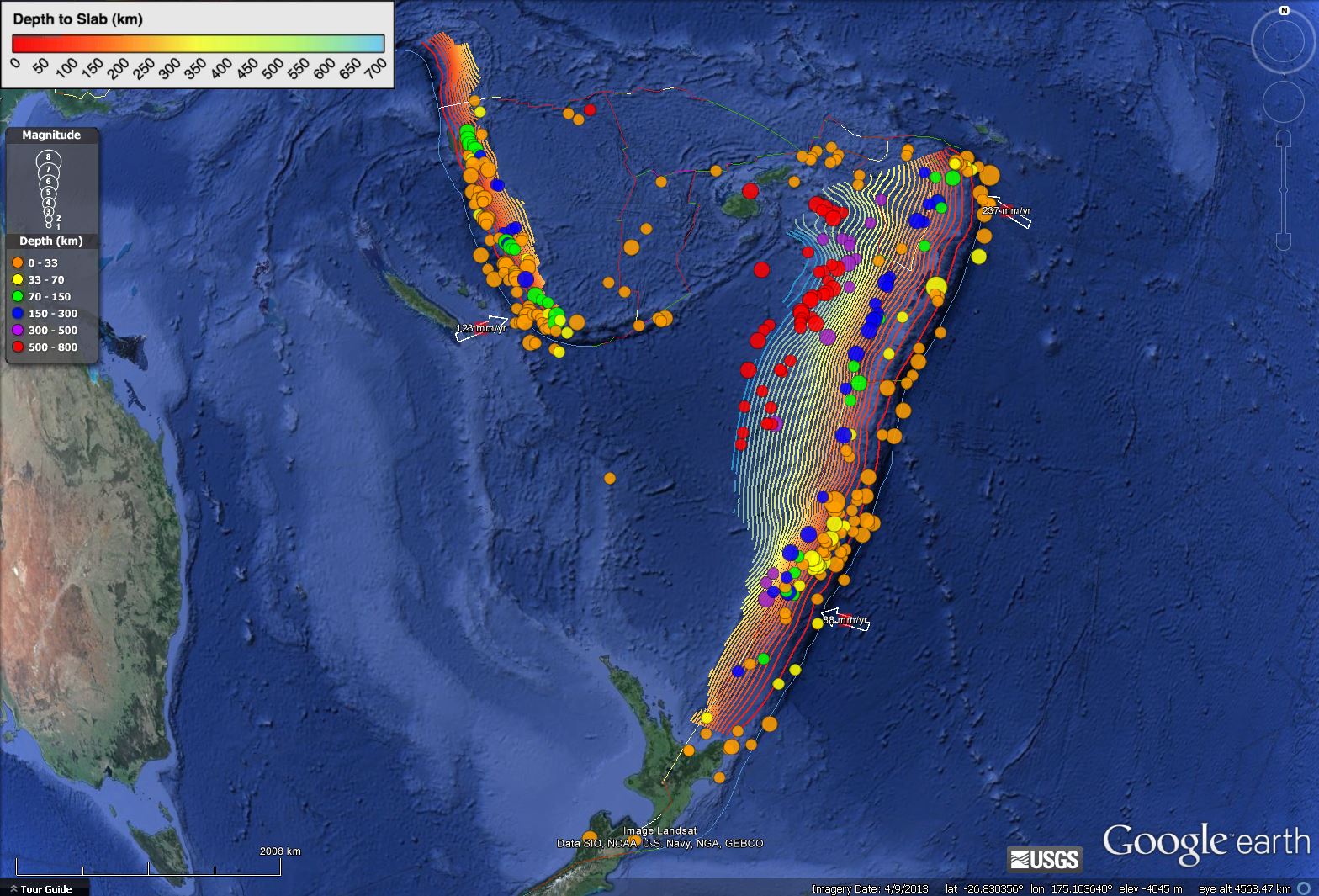 kermadec trench location